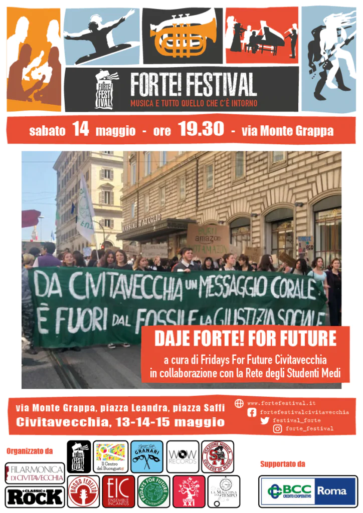 Qualche sequenza da due degli eventi a sorpresa di FORTE! Festival 2022: lo spettacolo-nello-spettacolo "DAJE! Forte", curato da Fridays For Future Civitavecchia e Rete degli Studenti Medi in via Monte Grappa (e replicato in notturna in piazza Saffi con grande riscontro di pubblico!), e lo "show-fuori-festival" organizzato venerdì e domenica presso l'Enoteca Baiocco.